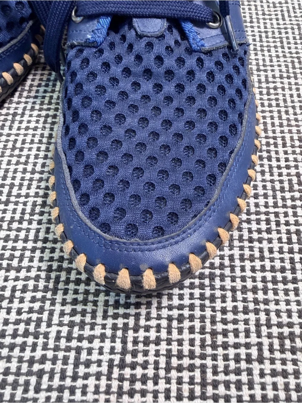 Women’s Navy Blue Breathable Mesh Nautical Lace-Up Shoes